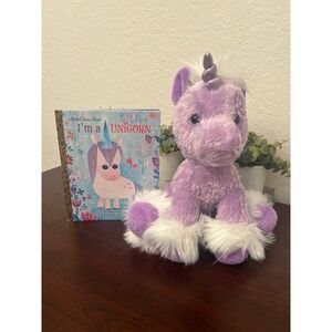 Aurora World Dreaming of You Plush Unicorn and I'm a Unicorn book
